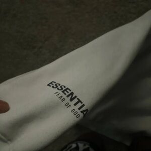 essentials hoodie white